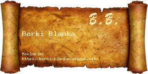Berki Blanka névjegykártya